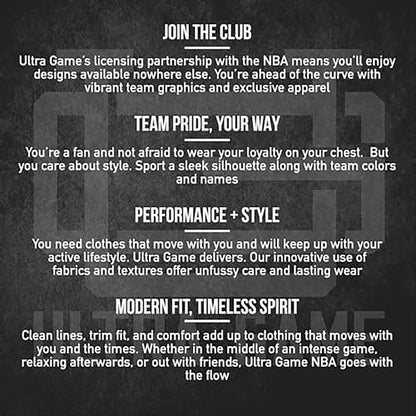 NBA Mens NBA Official Quarter Zip Long Sleeve Pullover T-Shirt