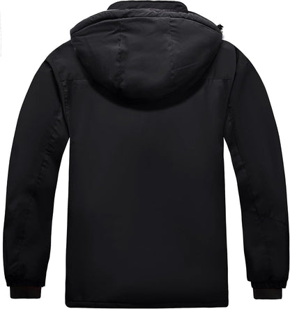 Men'S plus Size Waterproof Ski Jacket Big&Tall Warm Winter Hooded Coat Snow Mountain Windbreaker